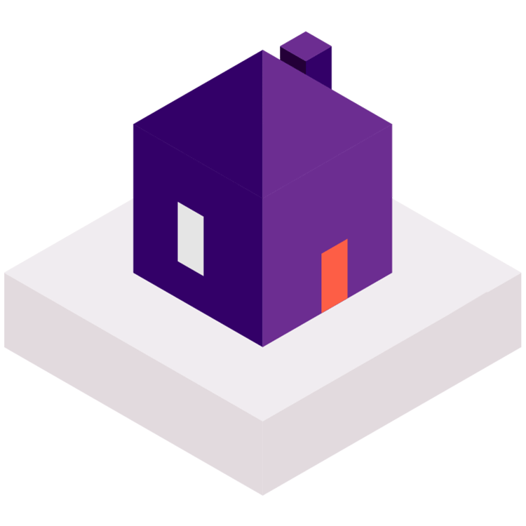 purple and orange home icon gif